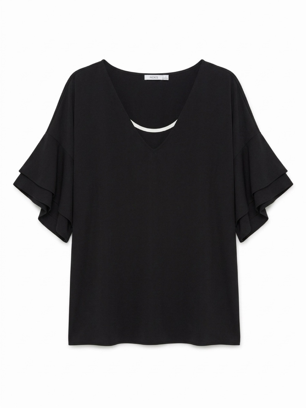 Ricki's Black V-Neck Flutter Sleeve Blouse